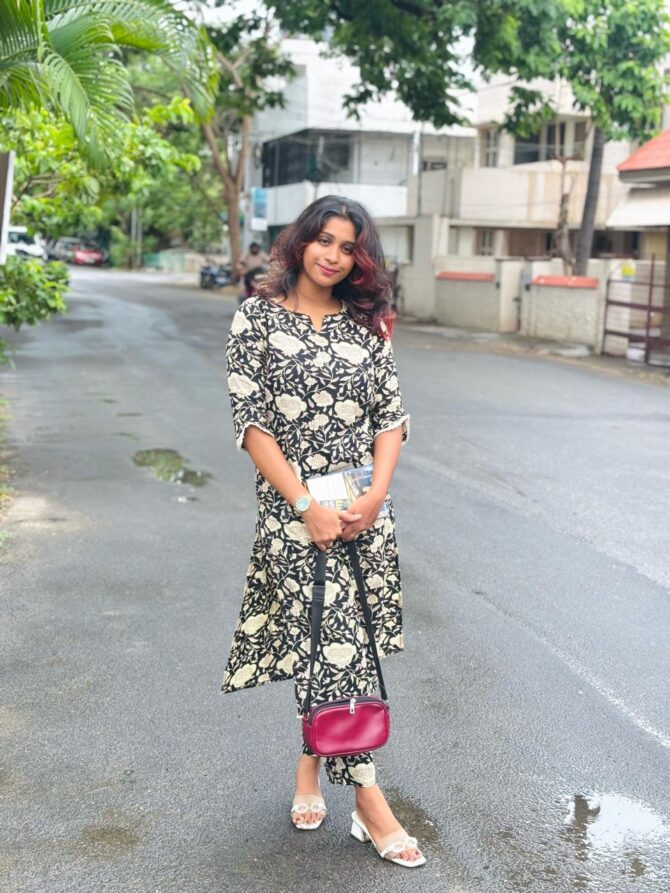 Black Floral Cotton Co Ord Set - Image 2