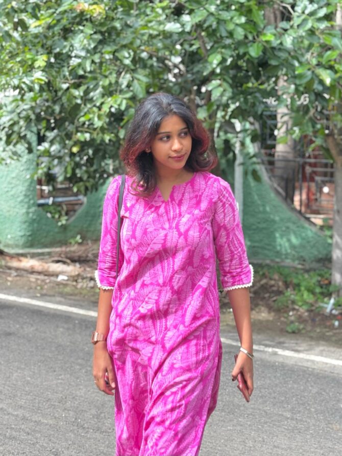 Candy Pink Dabu Cotton Co Ord Set - Image 3