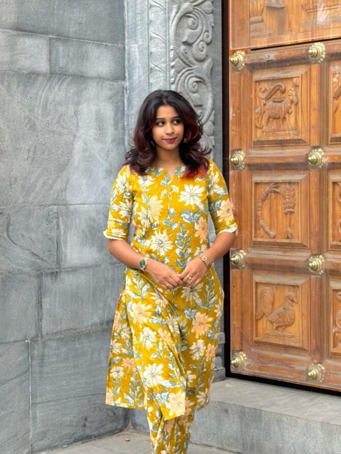 Mustard Yellow Cotton Co Ord Set - Image 4