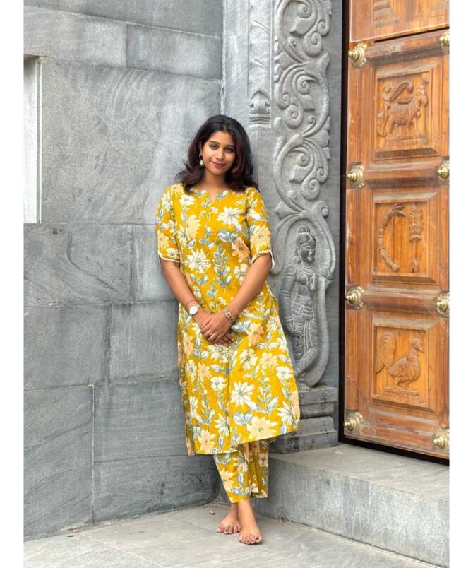 Mustard Yellow Cotton Co Ord Set