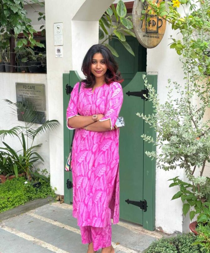 Candy Pink Dabu Cotton Co Ord Set