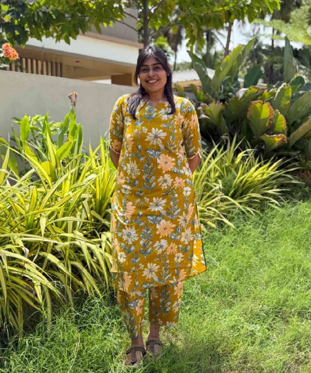 Mustard Yellow Cotton Co Ord Set