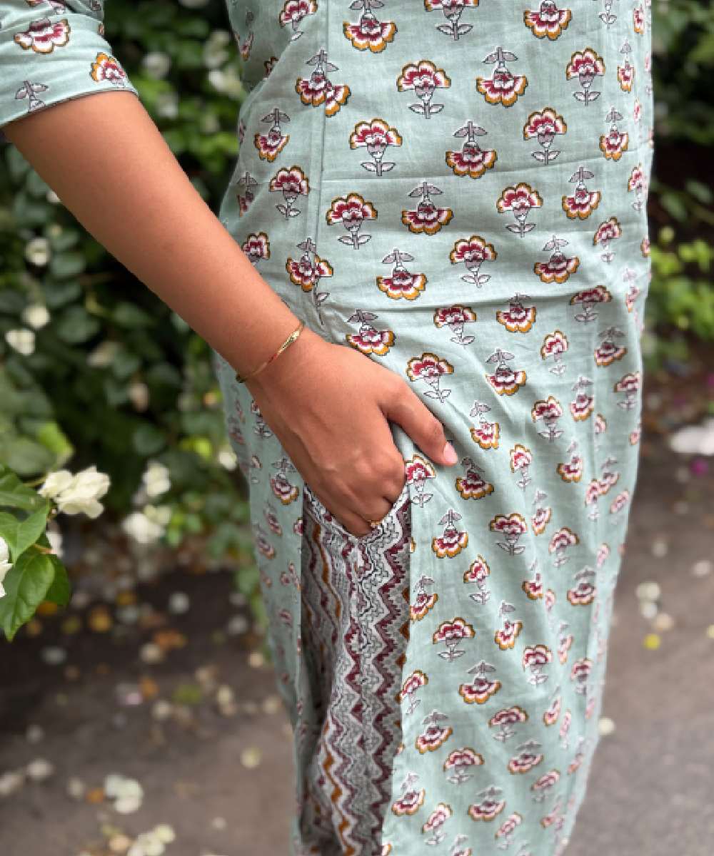 Pistachio Cotton Kurta Set - Image 5