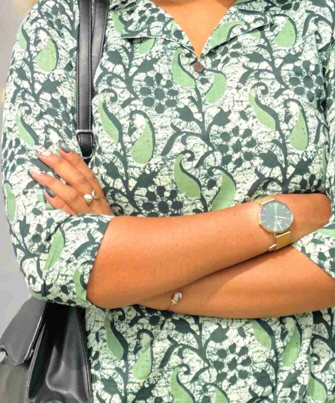 Bottle green cotton kurta set - Image 4