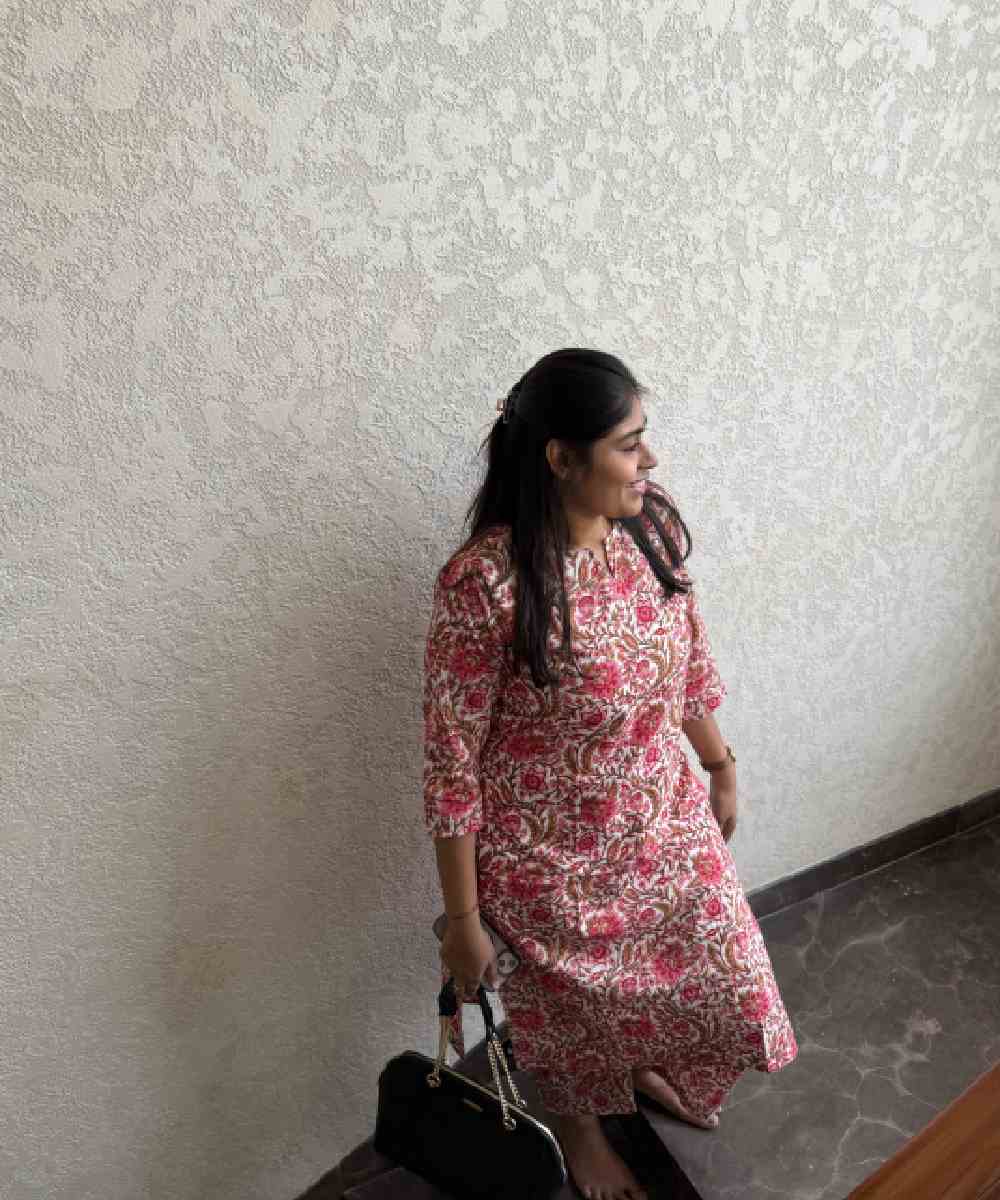 Red Floral Cotton Co Ord Set