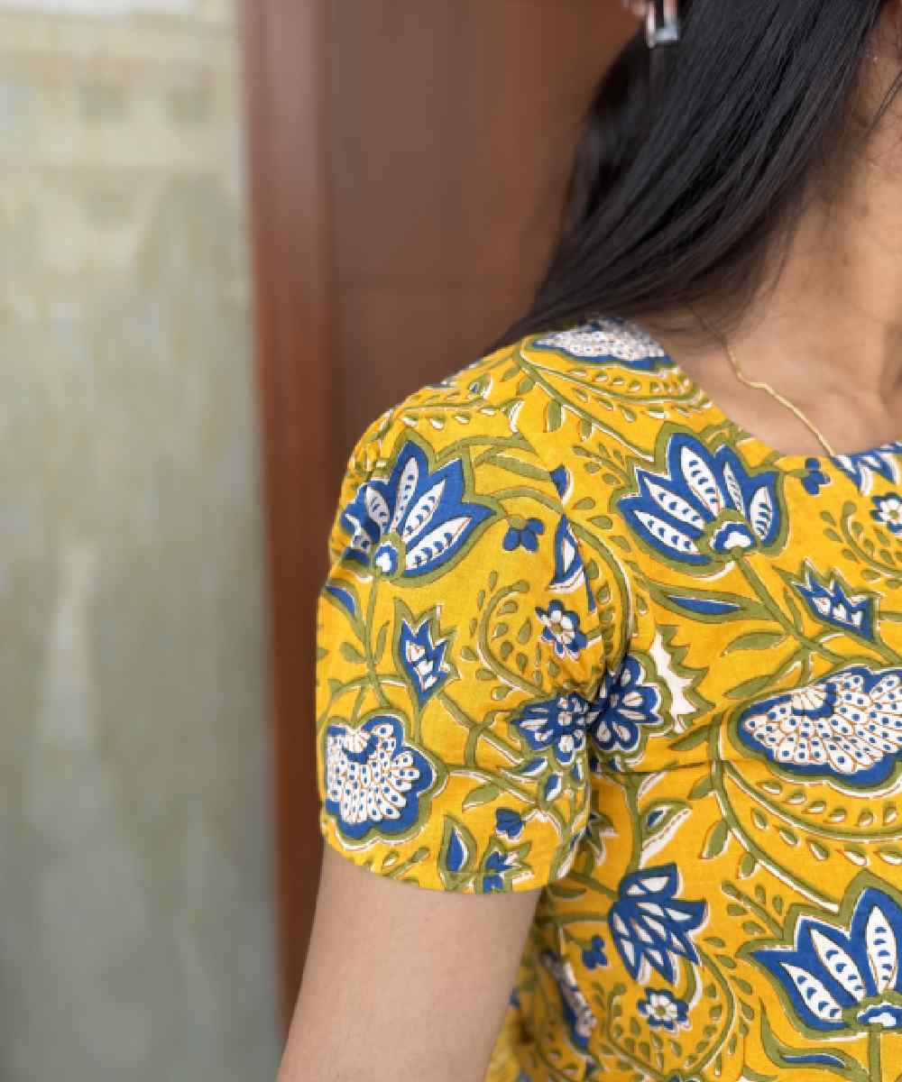 Yellow Floral Cotton Co Ord Set - Image 3