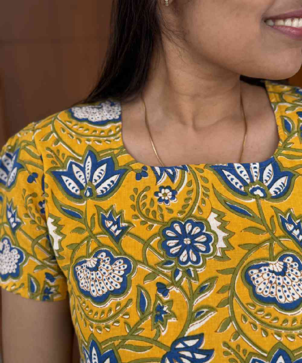 Yellow Floral Cotton Co Ord Set - Image 2