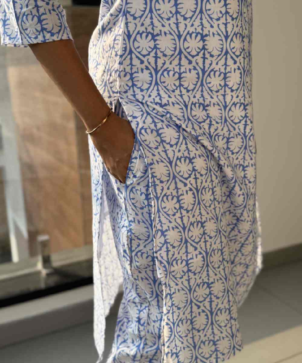 Blue Stripes Cotton Co Ord Set - Image 3