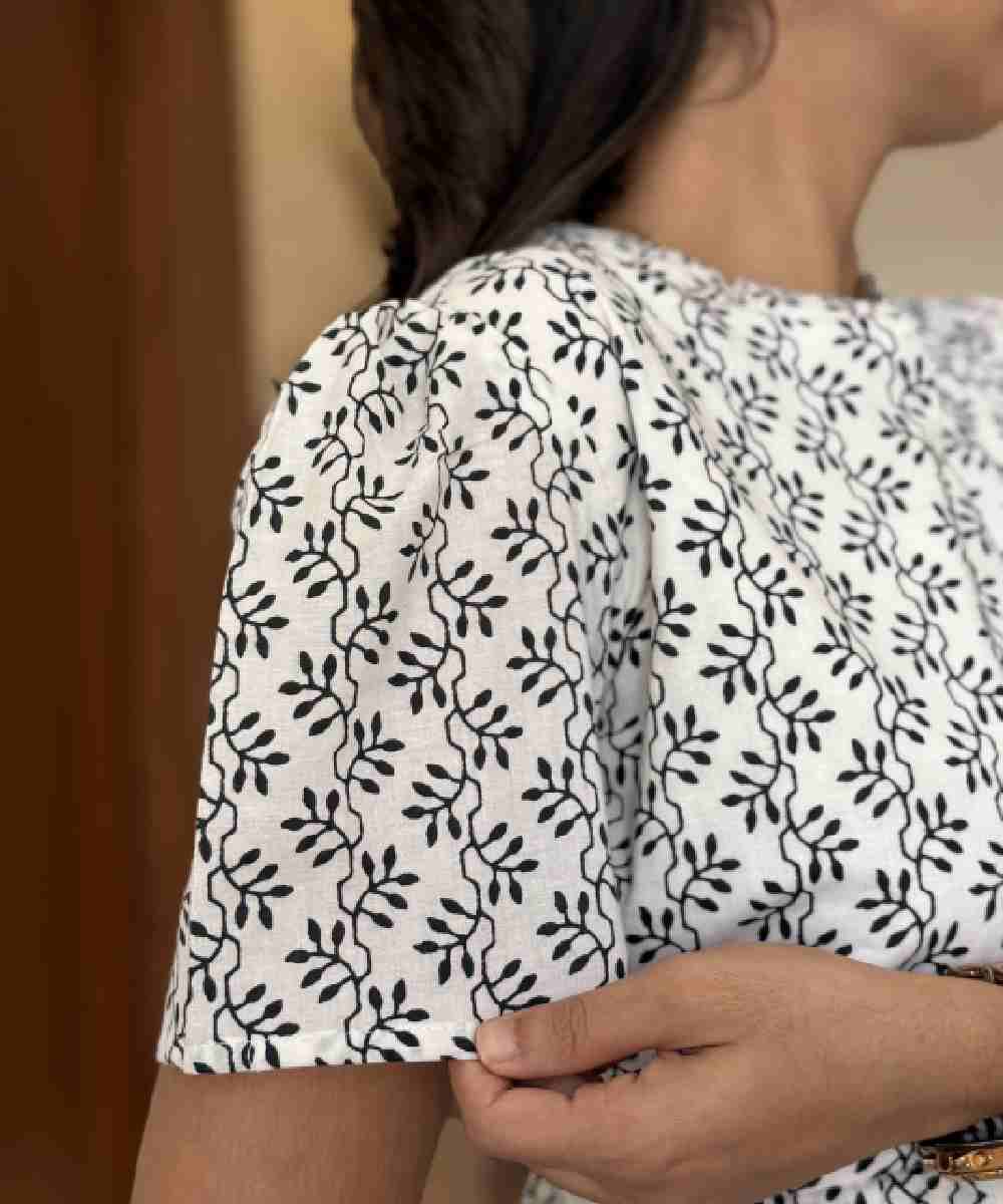 Handblock Cotton White Maxi - Image 4